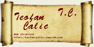 Teofan Čalić vizit kartica